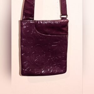 Radley London Elegant Burgundy Patent Leather Crossbody Gorgeous! Flaw On Strap